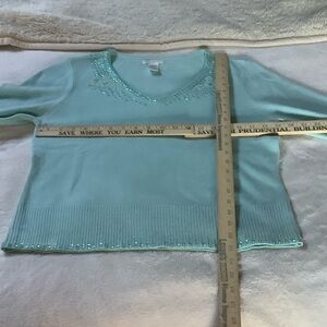 Worthington Aqua V-Neck Sweater